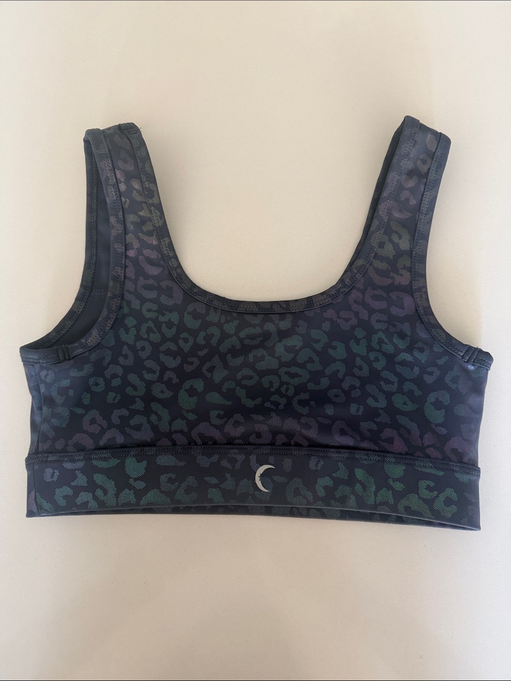 ZYIA Black Iridescent Leopard Print Sports Bra
